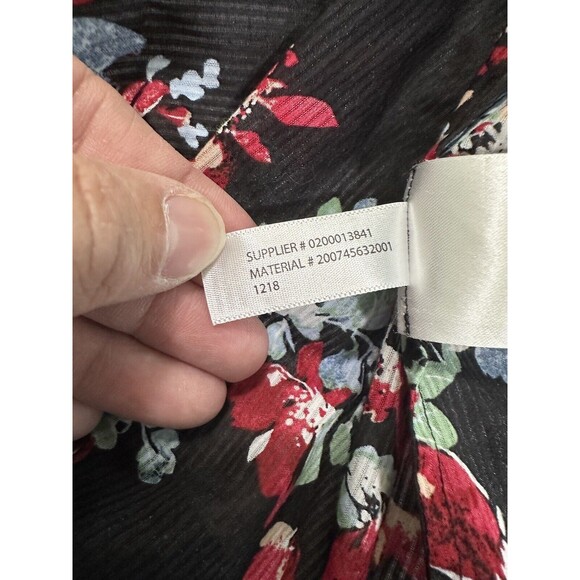 Lauren Ralph Lauren Blouse Size Large Floral Button Down Cotton Semi-Sheer Top - Picture 10 of 11